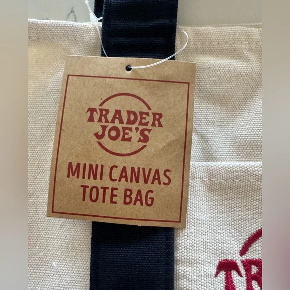 Trader Joe's Mini Canvas Tote Bag NWT - Picture 3 of 7